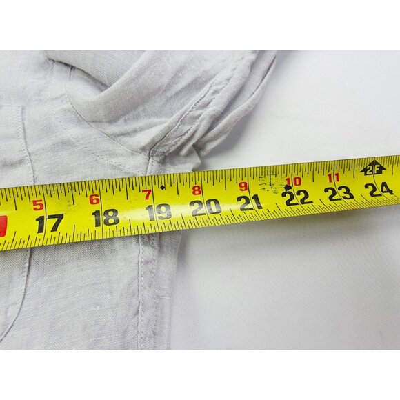 Uniqlo Size Small Mens Gray Linen Long Sleeve Button Up Pocket Shirt - Picture 2 of 9